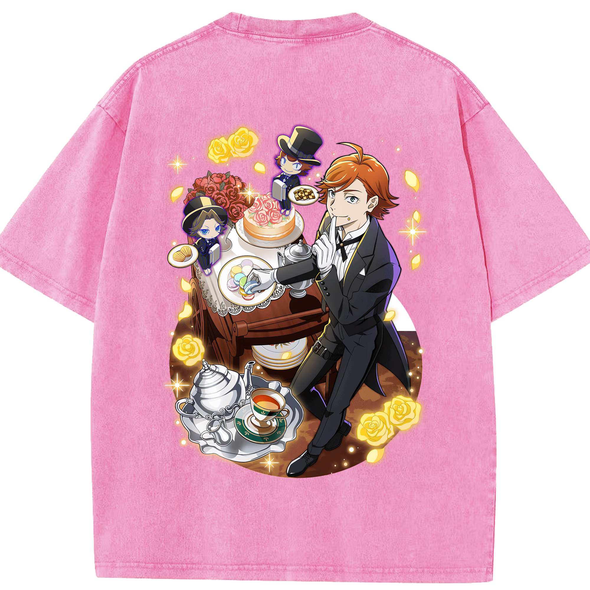 （画像用） 文豪ストレイドッグス Bungo Stray Dogs 綿100% ヴィンテージ風 半袖Tシャツ（背面プリント）